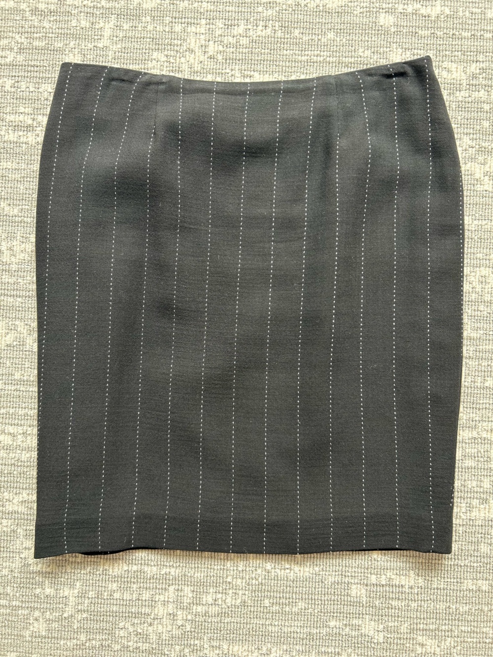 Classic Black Pinstripe Pencil Skirt